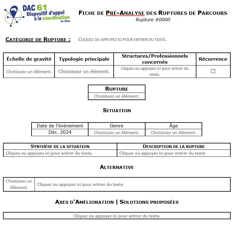 Fiche de pré-analyse